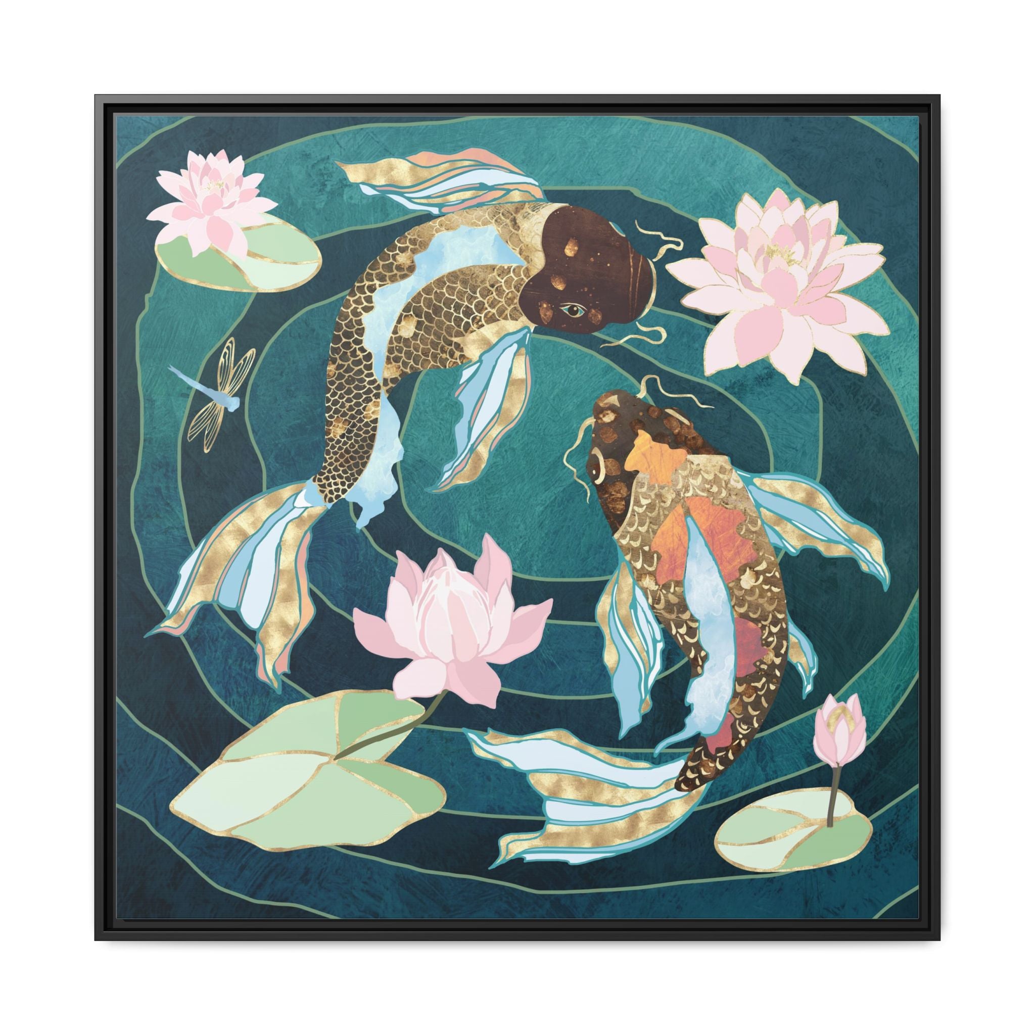 Metallic Koi III - Matte Canvas, Framed (Multi-color)