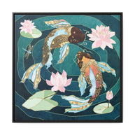 Metallic Koi III - Matte Canvas, Framed (Multi-color)