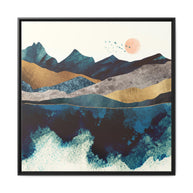 Blue Mountain Reflection - Matte Canvas, Framed (Multi-color)