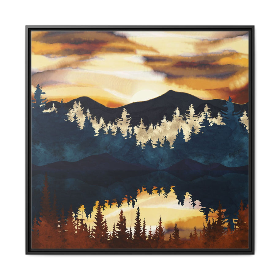 Fall Sunset - Matte Canvas, Framed (Multi-color)