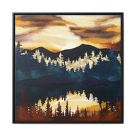 Fall Sunset - Matte Canvas, Framed (Multi-color)