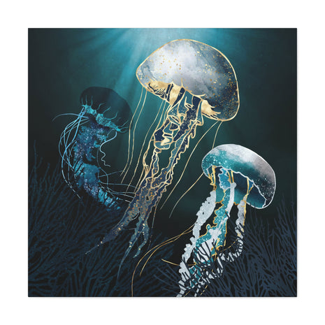 Metallic Jellyfish V Matte Canvas, Stretched, No Frame