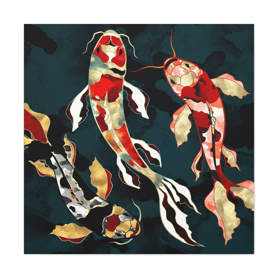 Metallic Koi Matte Canvas, Stretched, No Frame