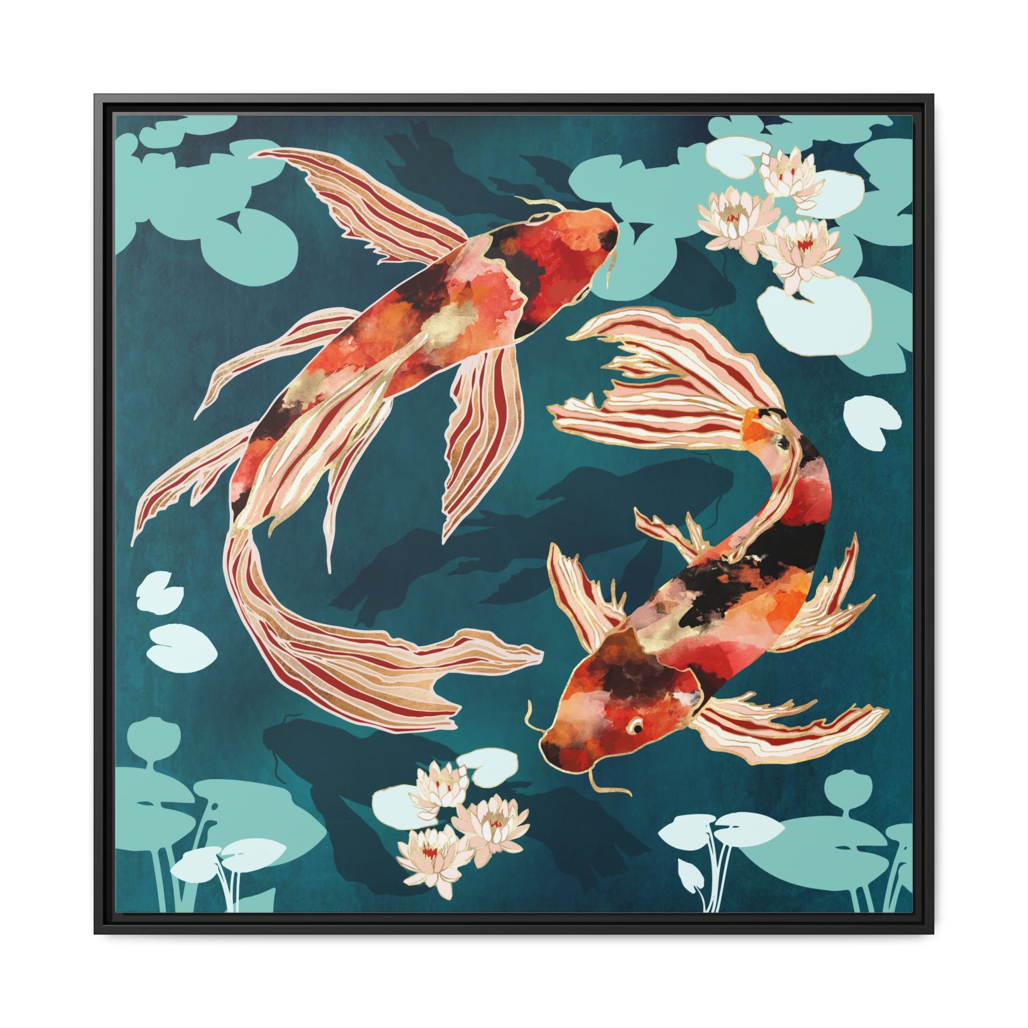 Metallic Koi VII - Matte Canvas, Framed (Multi-color)