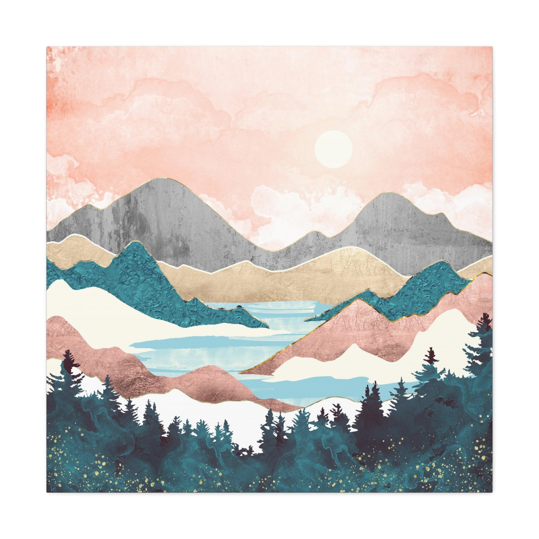 Lake Sunrise Matte Canvas, Stretched, No Frame