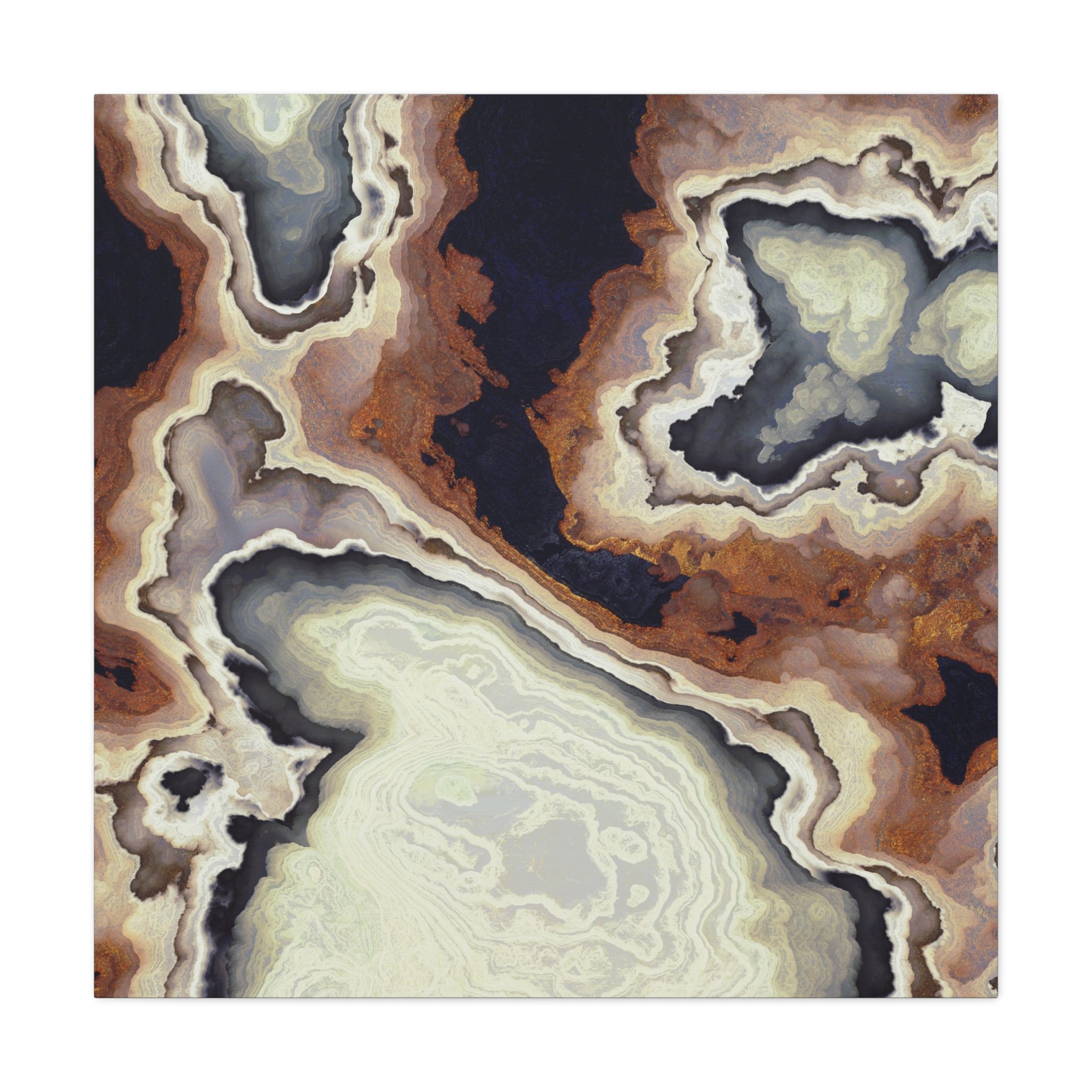 Ivory Agate Abstract Matte Canvas, Stretched, No Frame