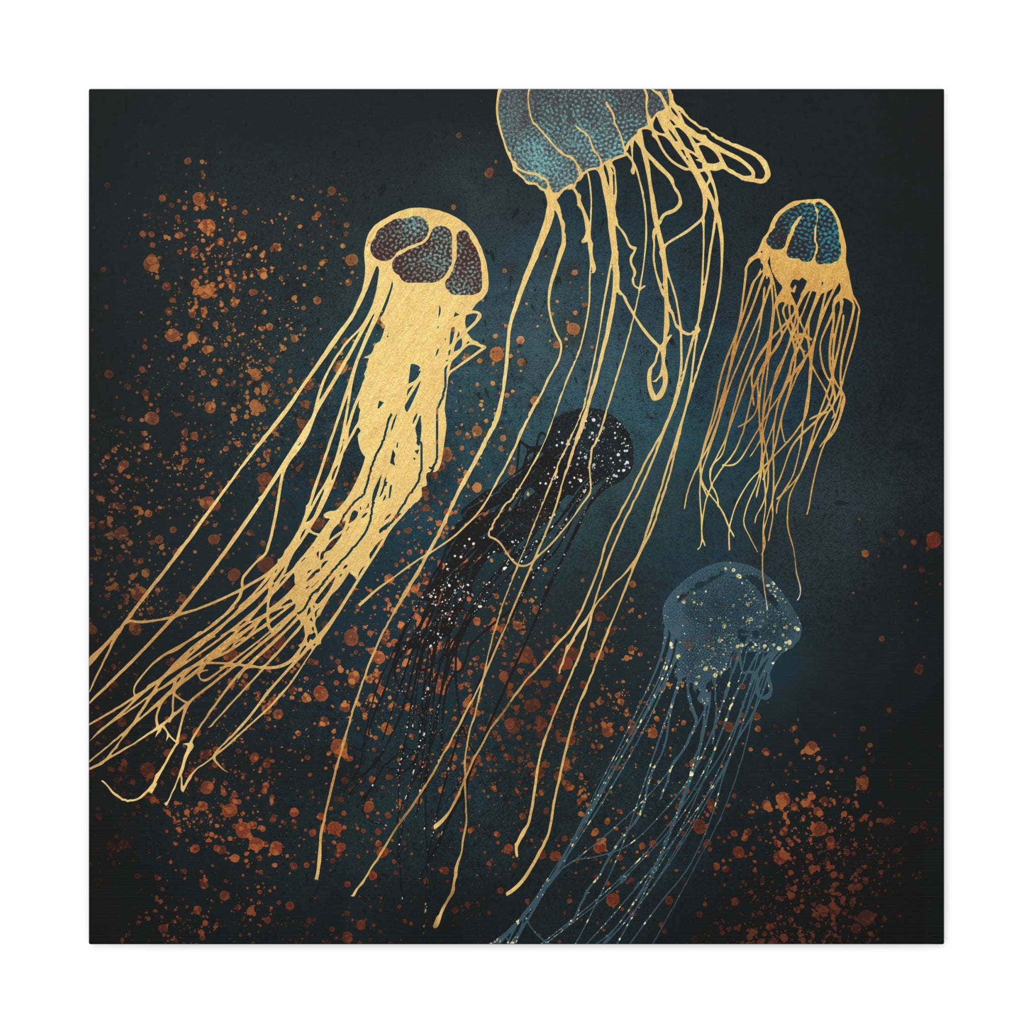 Metallic Jellyfish Matte Canvas, Stretched, No Frame