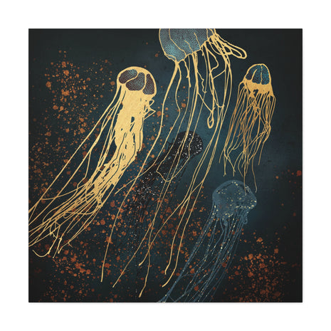 Metallic Jellyfish Matte Canvas, Stretched, No Frame
