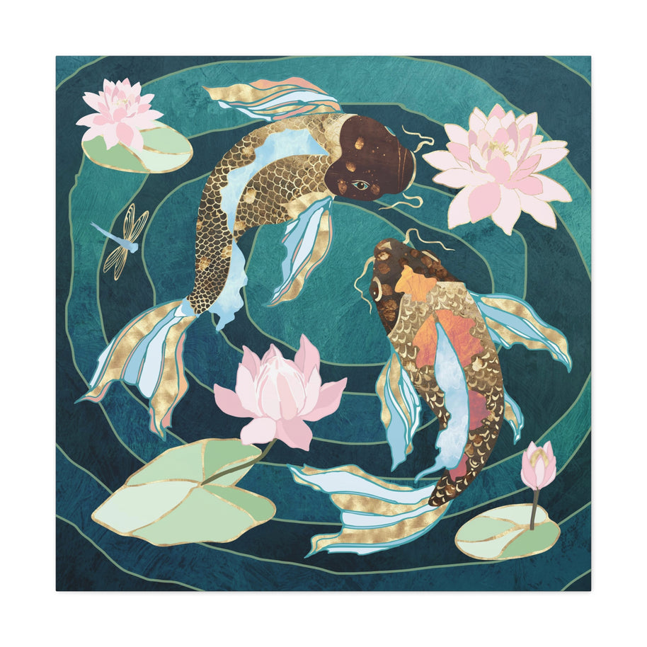 Metallic Koi III Matte Canvas, Stretched, No Frame
