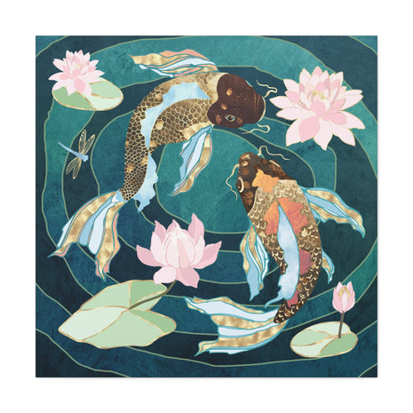 Metallic Koi III Matte Canvas, Stretched, No Frame