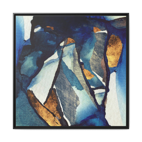 Cobalt Abstract - Matte Canvas, Framed (Multi-color)