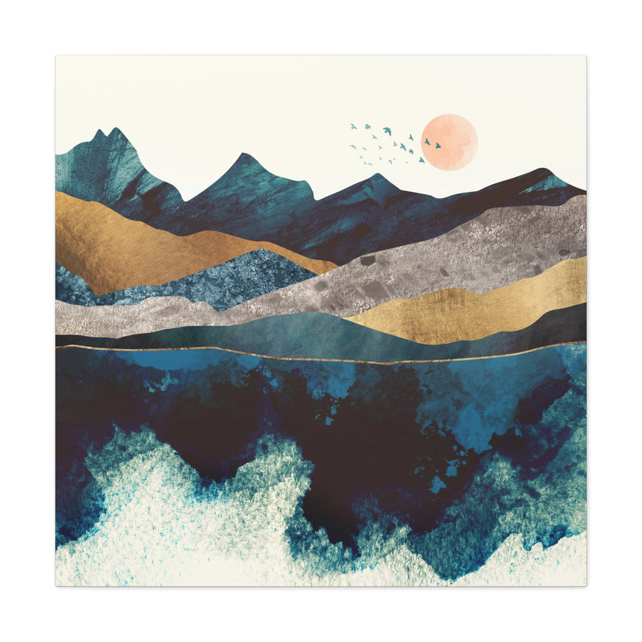 Blue Mountain Reflection Matte Canvas, Stretched, No Frame