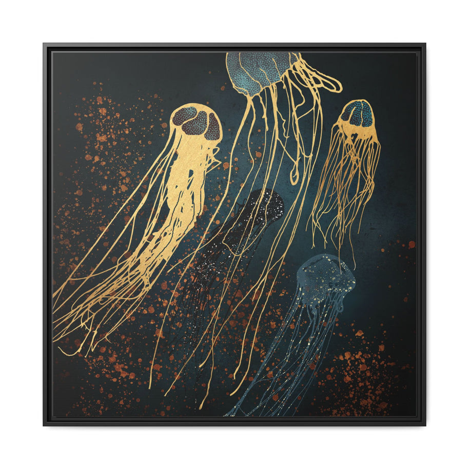 Metallic Jellyfish - Matte Canvas, Framed (Multi-color)