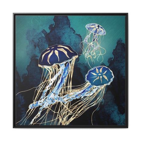Metallic Jellyfish III - Matte Canvas, Framed (Multi-color)