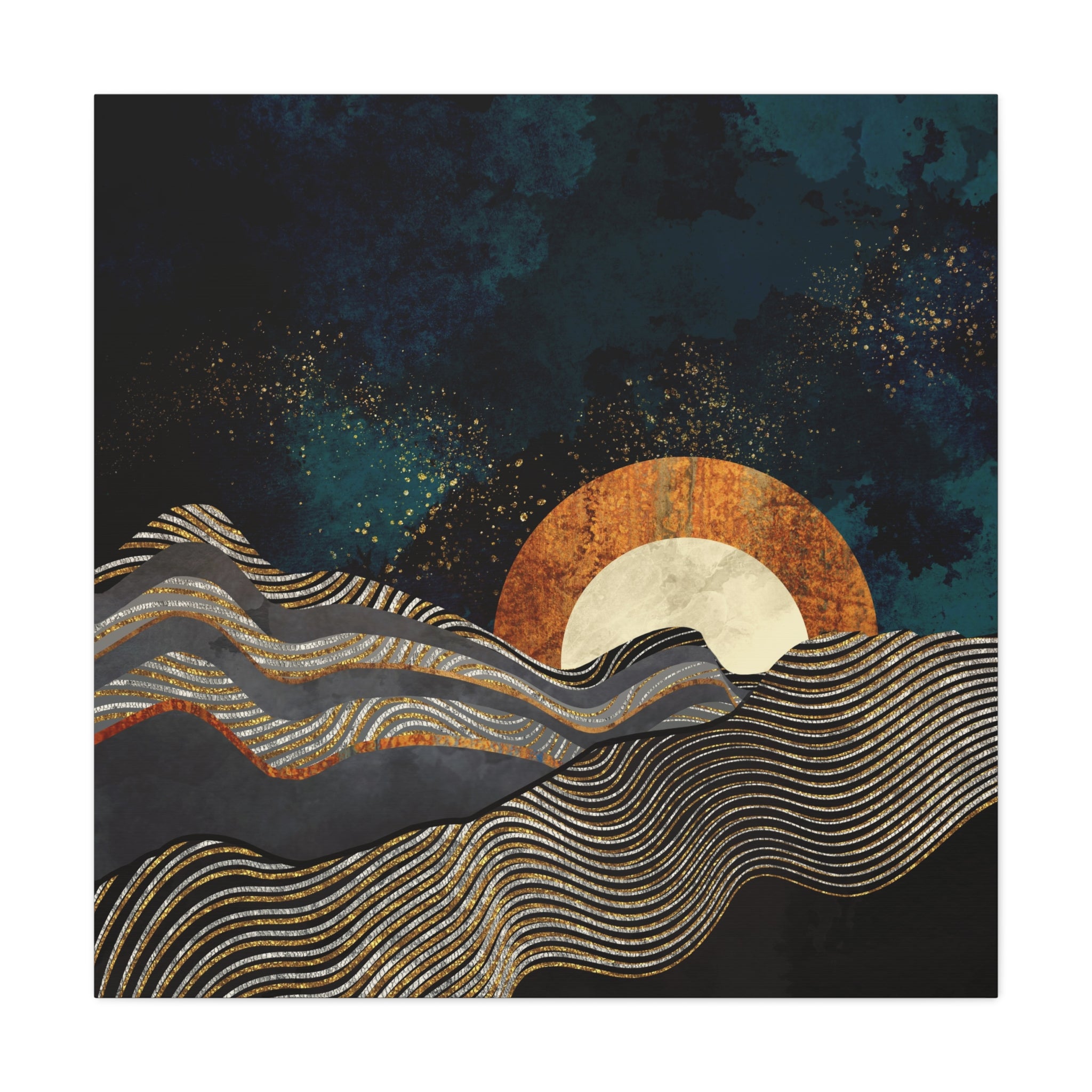 Gold and Silver Fields Matte Canvas, Stretched, No Frame