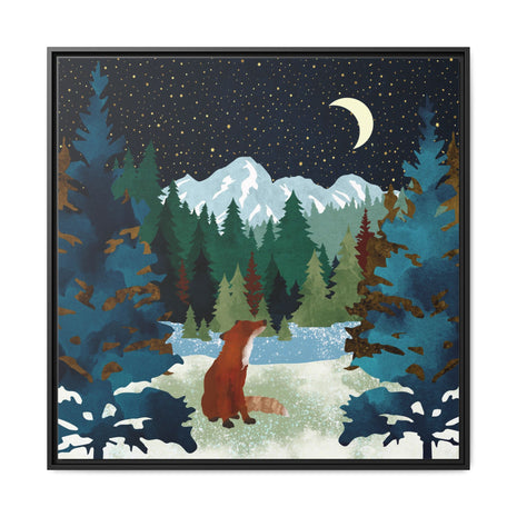 Winter Fox - Matte Canvas, Framed (Multi-color)
