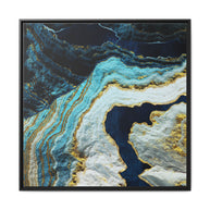 Aerial Ocean Abstract - Matte Canvas, Framed (Multi-color)