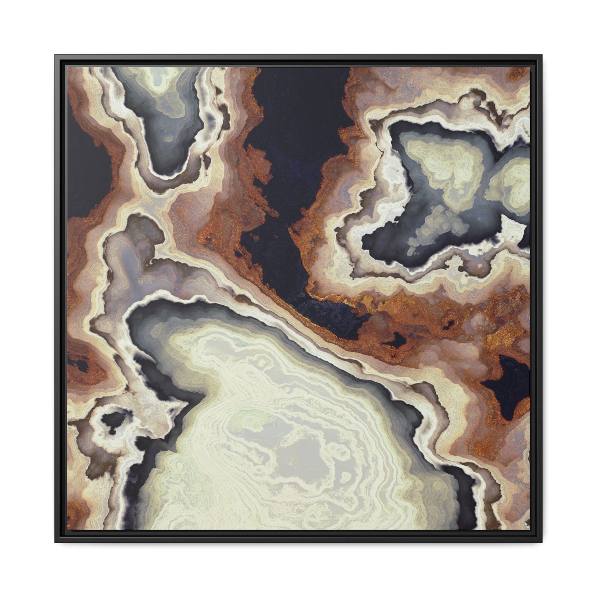 Ivory Agate Abstract - Matte Canvas, Framed (Multi-color)