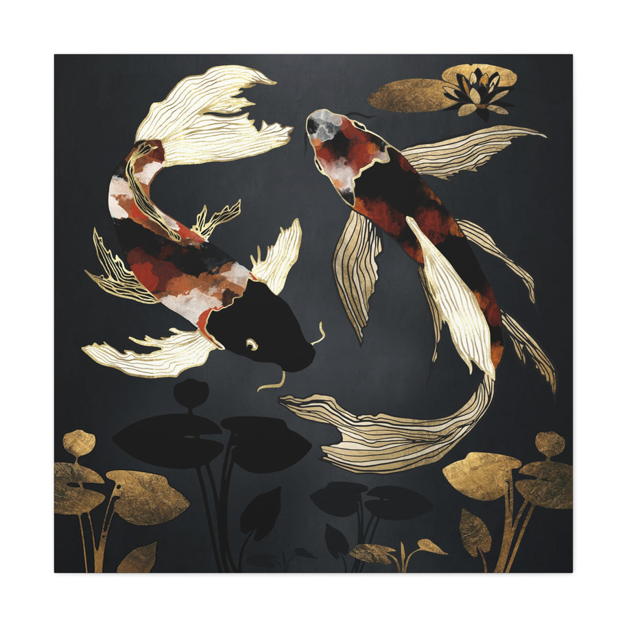 Metallic Koi IV Matte Canvas, Stretched, No Frame