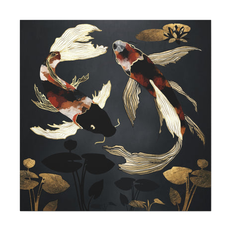 Metallic Koi IV Matte Canvas, Stretched, No Frame