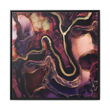 Golden River Abstract - Matte Canvas, Framed (Multi-color)