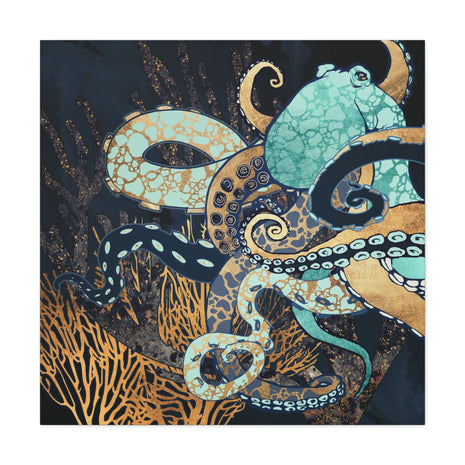 Metallic Octopus II Matte Canvas, Stretched, No Frame