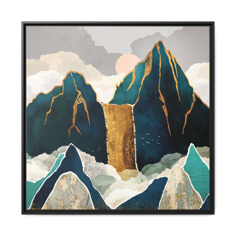 Golden Waterfall - Matte Canvas, Framed (Multi-color)