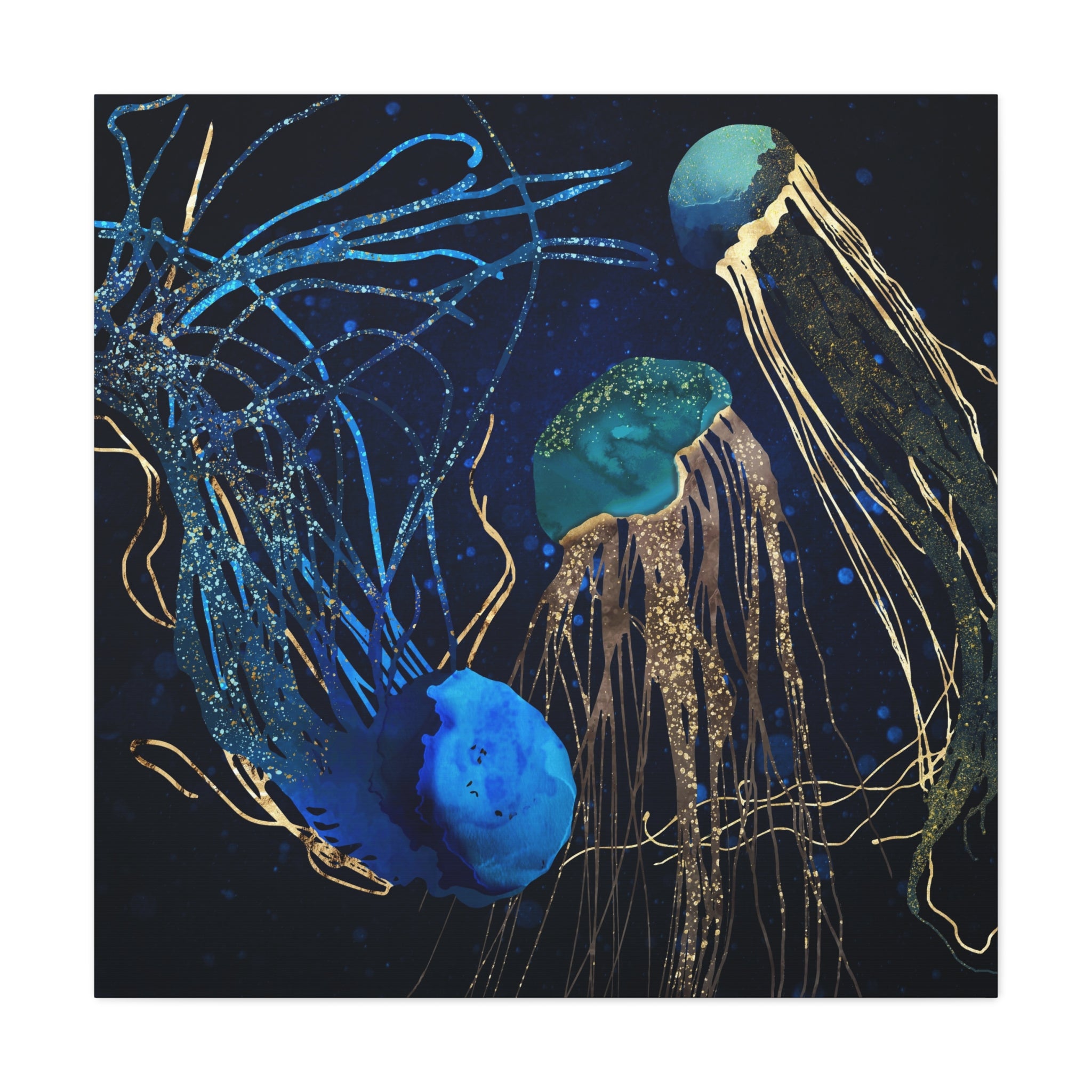Metallic Jellyfish IV Matte Canvas, Stretched, No Frame