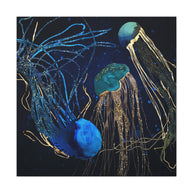 Metallic Jellyfish IV Matte Canvas, Stretched, No Frame