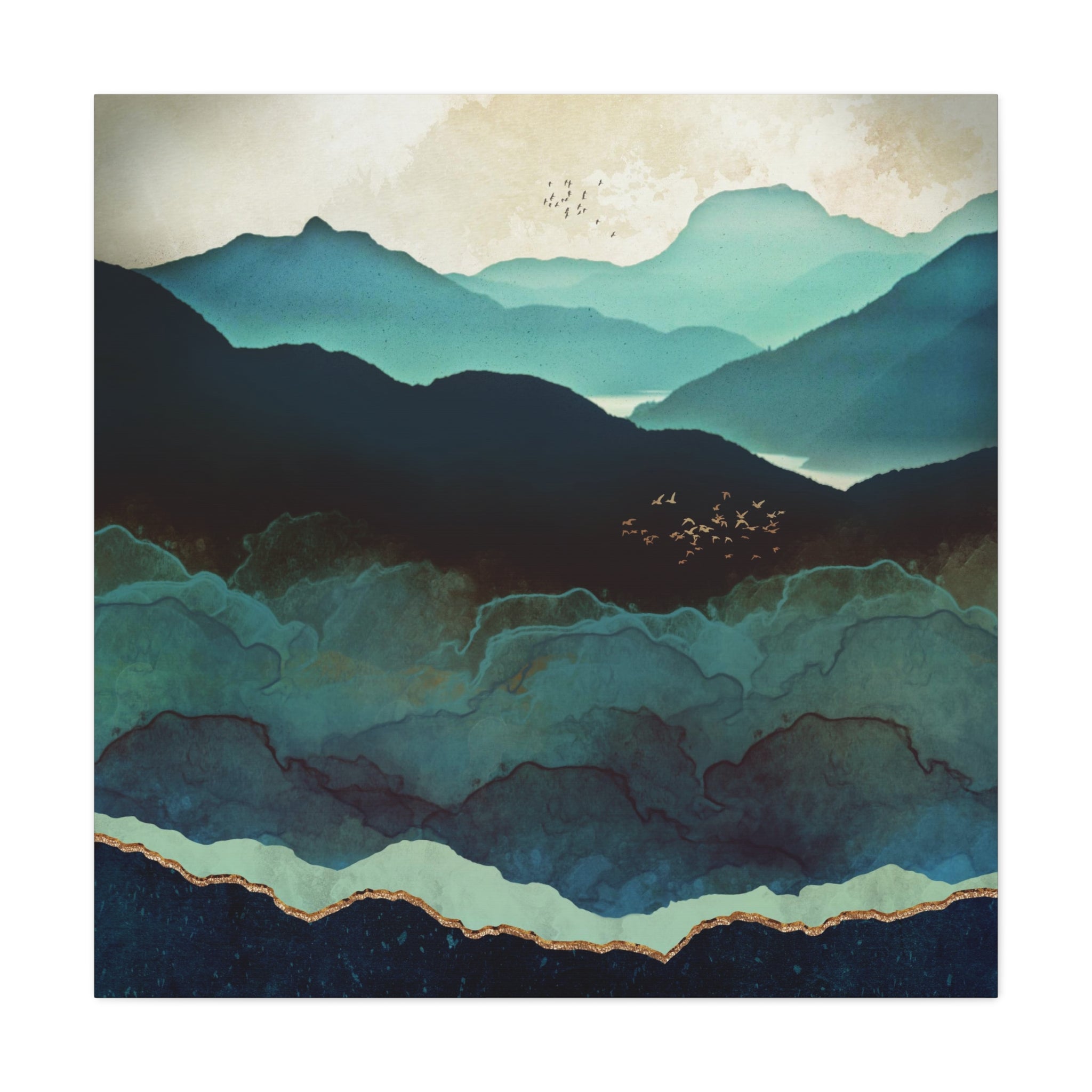 Indigo Mountains Matte Canvas, Stretched, No Frame