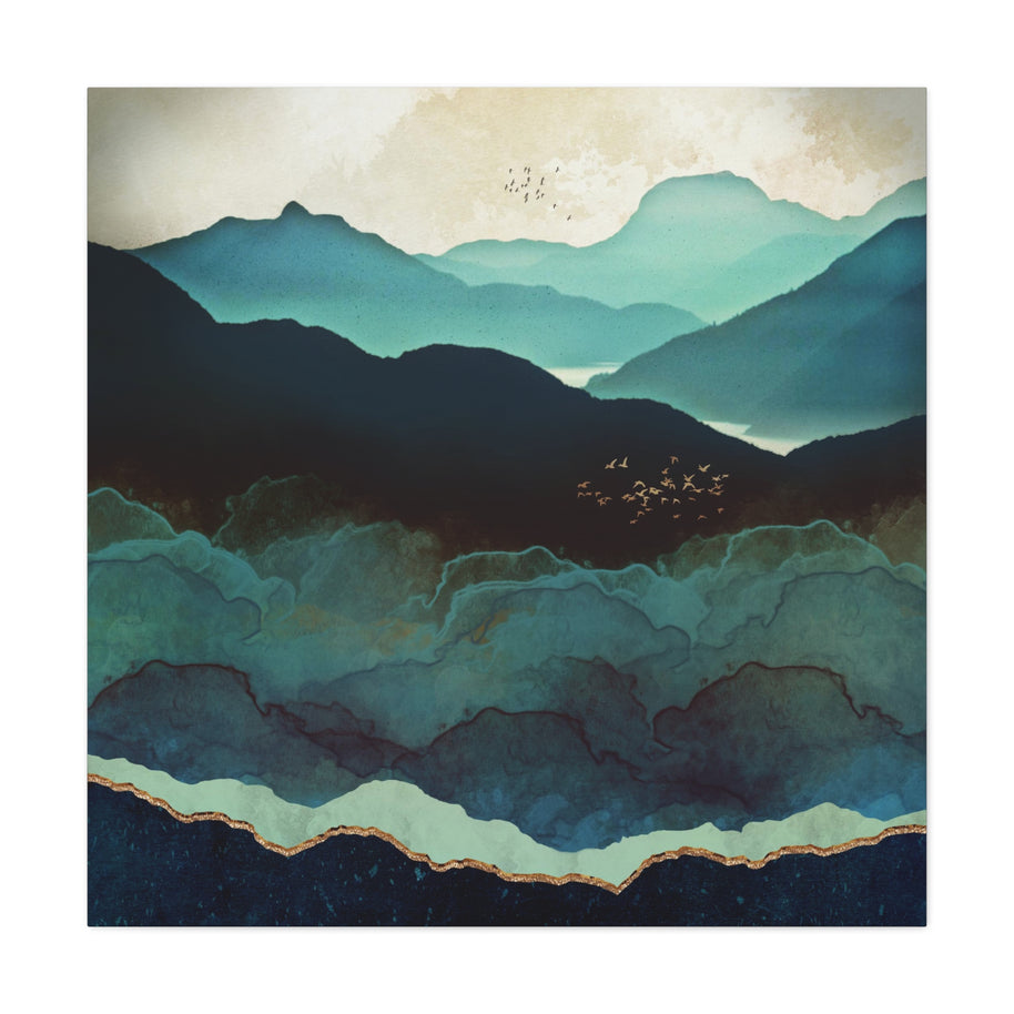 Indigo Mountains Matte Canvas, Stretched, No Frame