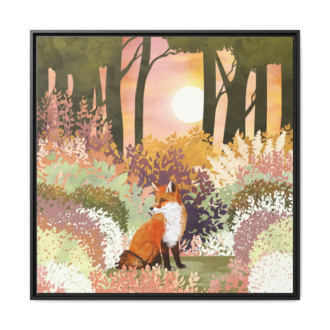 Spring Fox - Matte Canvas, Framed (Multi-color)
