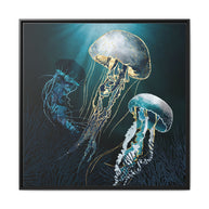 Metallic Jellyfish V - Matte Canvas, Framed (Multi-color)