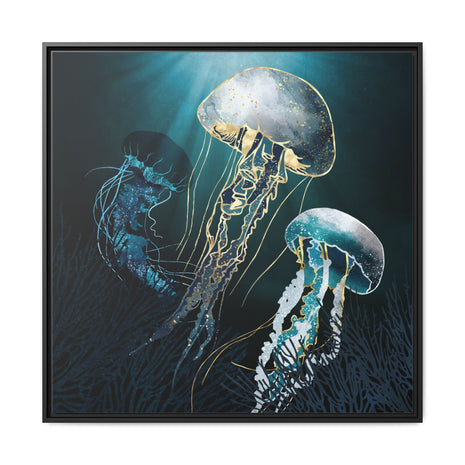 Metallic Jellyfish V - Matte Canvas, Framed (Multi-color)