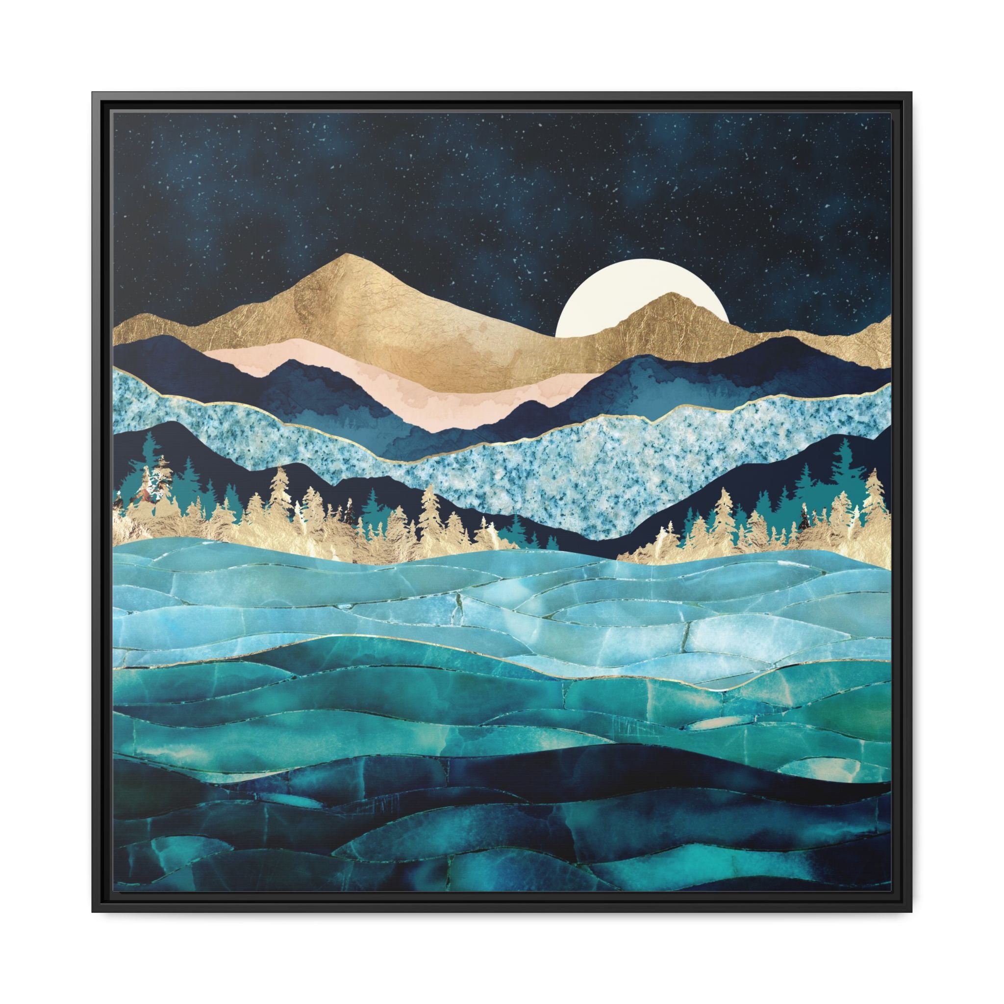 Midnight Ocean - Matte Canvas, Framed (Multi-color)