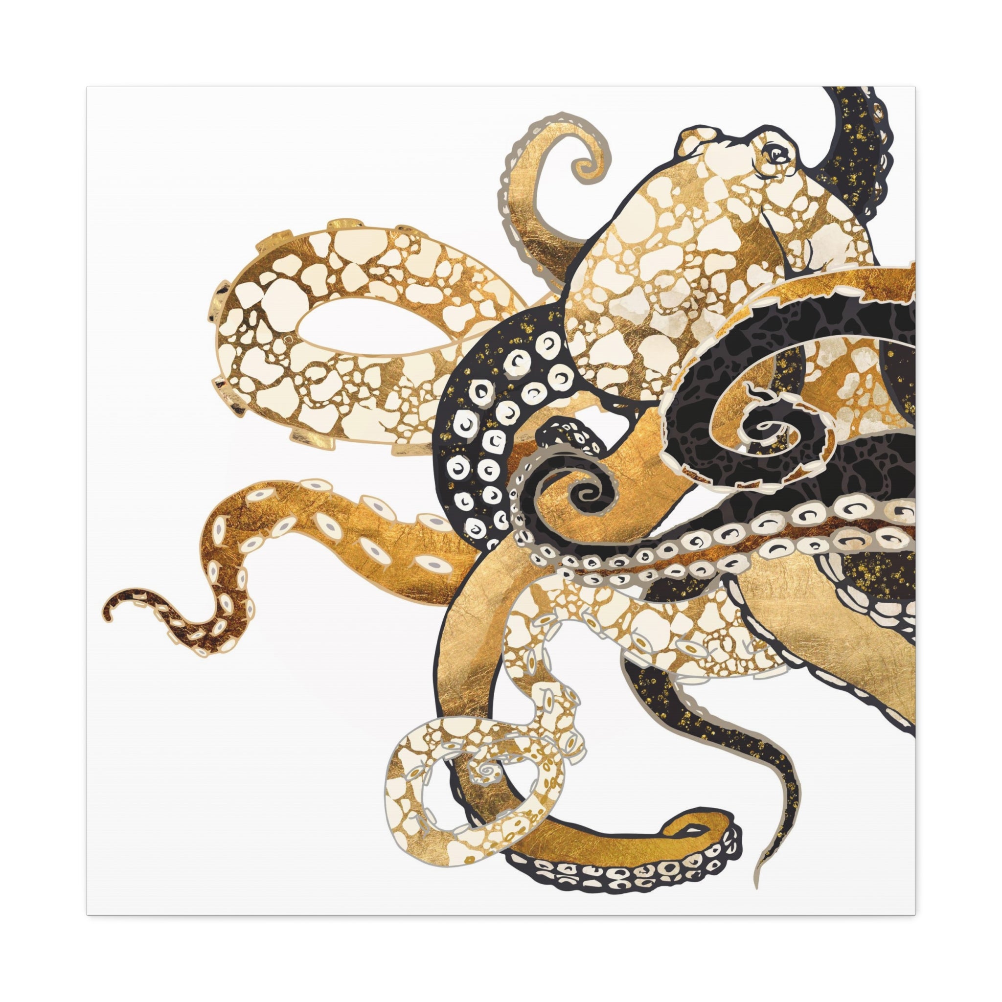 Metallic Octopus Matte Canvas, Stretched, No Frame