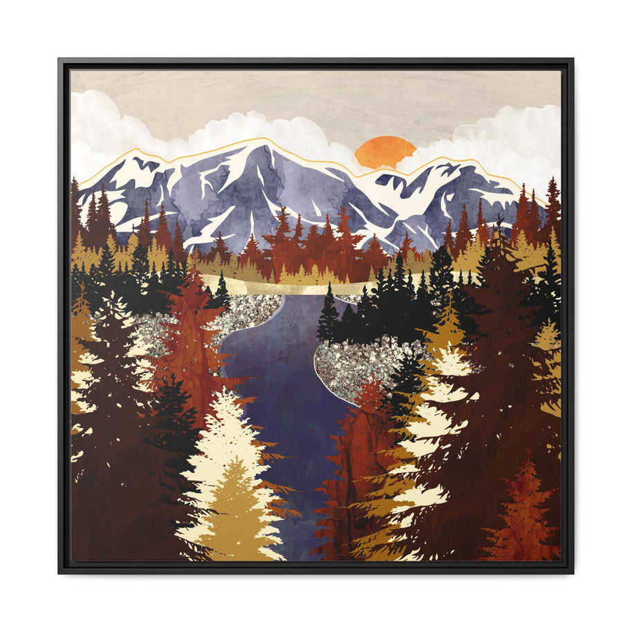 Autumn River - Matte Canvas, Framed (Multi-color)