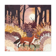 Autumn Fox Forest Matte Canvas, Stretched, No Frame