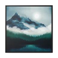 Midnight Moon Reflection - Matte Canvas, Framed (Multi-color)