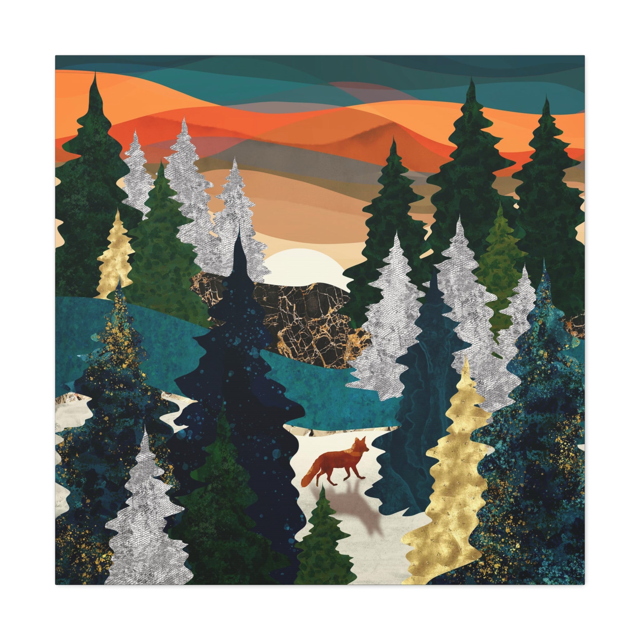 Amber Fox Matte Canvas, Stretched, No Frame