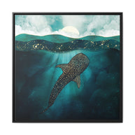 Metallic Whale Shark - Matte Canvas, Framed (Multi-color)