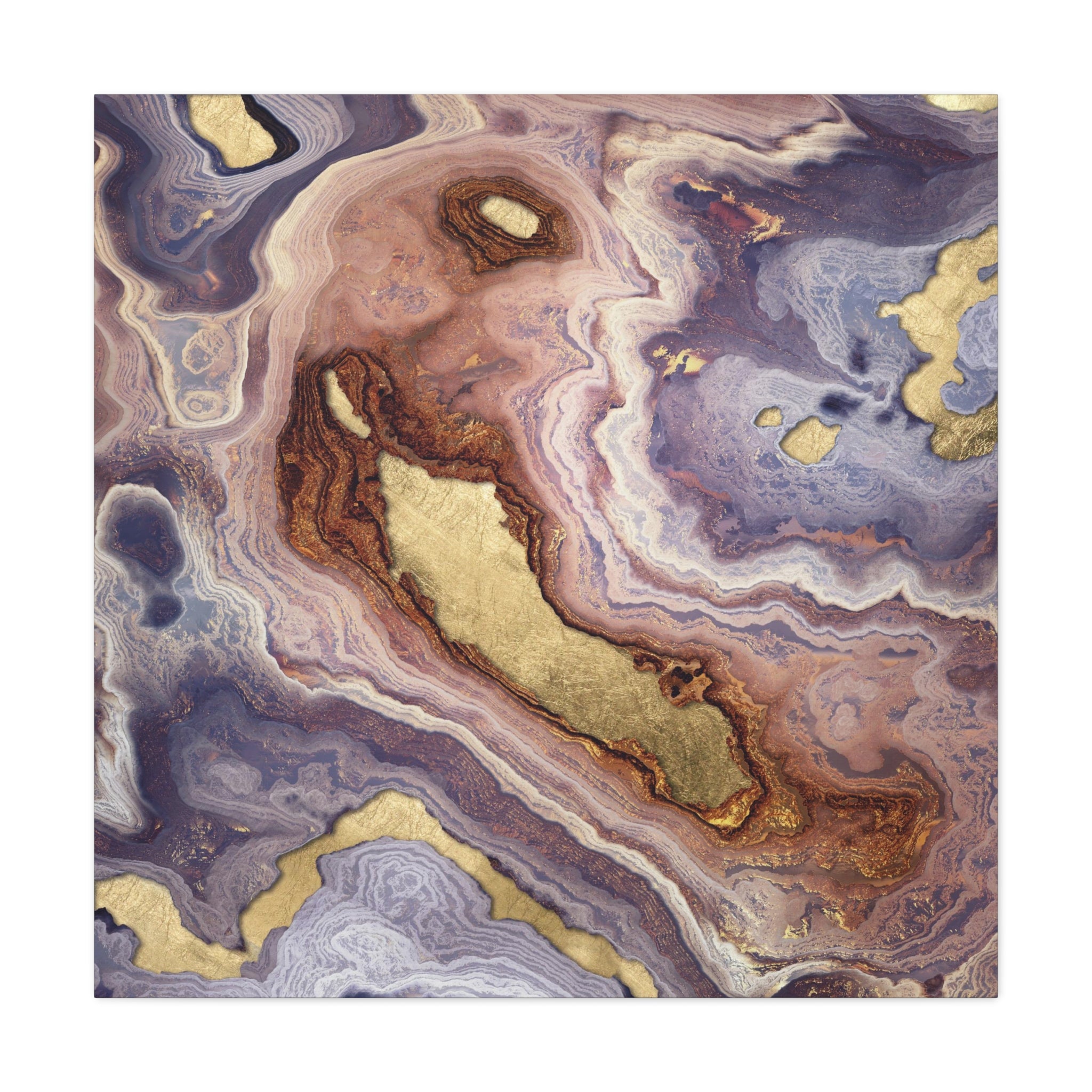 Mauve Agate Matte Canvas, Stretched, No Frame