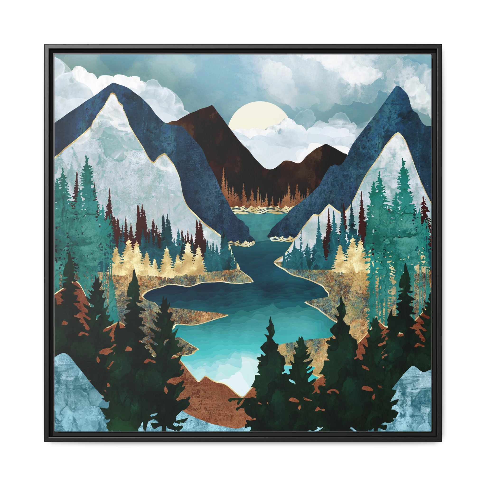 River Vista - Matte Canvas, Framed (Multi-color)