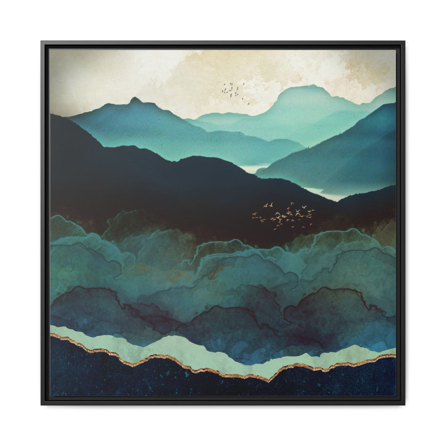 Indigo Mountains - Matte Canvas, Framed (Multi-color)