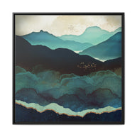 Indigo Mountains - Matte Canvas, Framed (Multi-color)