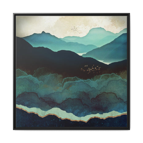 Indigo Mountains - Matte Canvas, Framed (Multi-color)