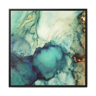 Teal Abstract - Matte Canvas, Framed (Multi-color)