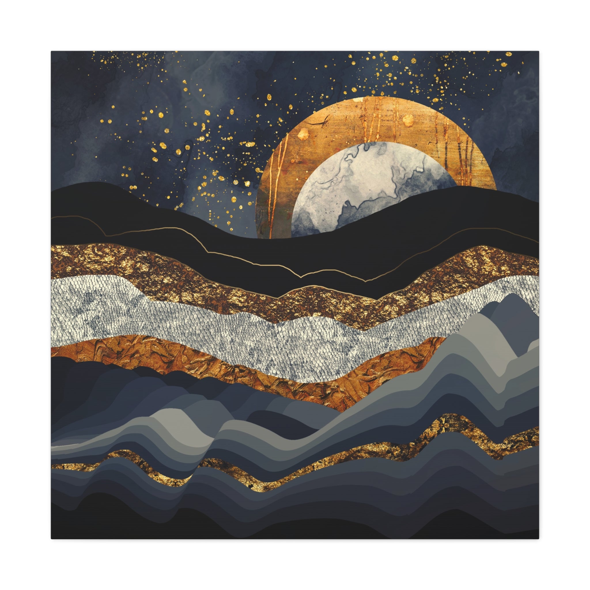 Metallic Mountains Matte Canvas, Stretched, No Frame