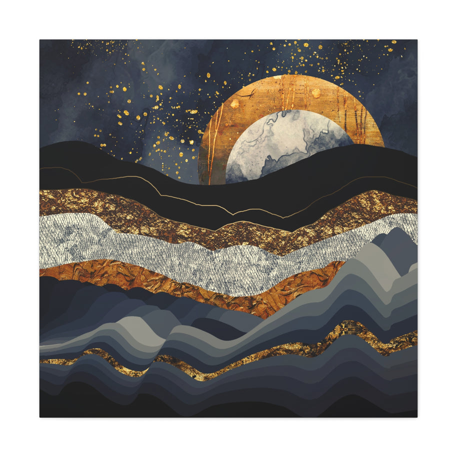 Metallic Mountains Matte Canvas, Stretched, No Frame