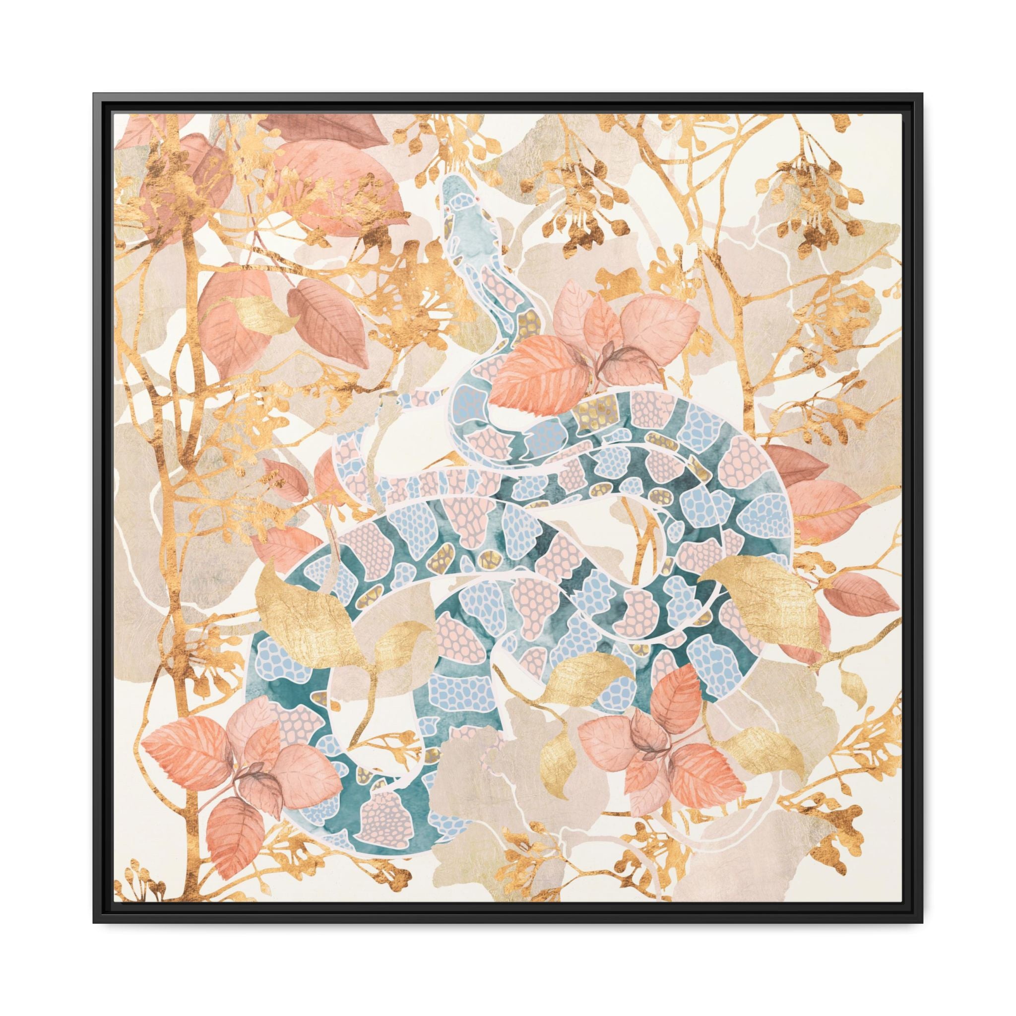 Coral Spring Garden - Matte Canvas, Framed (Multi-color)